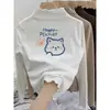 Camiseta Térmica Base para Niñas para Primavera, Otoño e Invierno 2025, Nueva Camiseta Cálida Infantil con Borde Fruncido, Top Elegante Ins