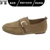 Versión de piel de vaca estilo retro old money zapatos de mujer zapatos Birkenstock suela blanda no cansan los pies mocasines sin cordones nuevos 2026