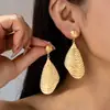 Brincos de Metal com Padrão de Concha e Padrão de Onda, Design de Nicho Transfronteiriço, Luz Luxuosa, Versáteis para o Dia a Dia com um Toque de Alto Padrão