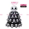 Globos de papel de aluminio de Halloween transfronterizos, con diseños de calavera de pie, momia y fantasma, para decoraciones espeluznantes de fiestas de Halloween