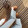 Jeans Cortos Retro con Sentido del Diseño para Mujer Primavera y Otoño Tallas Grandes Chica Gordita Ajustados Sueltos Cortos Rectos de Pierna Ancha Pantalones de Moda