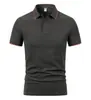 230g 40s Fio Duplo Solona Camisa Polo Manga Curta Lapela Logo Estampado Versátil Roupa de Trabalho Unissex