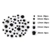 Materiales para Manualidades DIY Infantiles Accesorios de Ojos de Animal Ojos de Juguete con Adhesivo Trasero Ojos Móviles Ojos Negros y Blancos para Muñecas