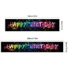 Banner de Cumpleaños Nuevo Transfronterizo Negro Dorado Decoración Exterior Tela Colgante Decoración de Fiesta de Cumpleaños Fondo de Tela Banner