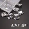 Pedra Gema Quadrada Branca Pedra Solta, Zircônia em Forma de Pagode, Zircônia Branca Quadrada Asscher Lapidada, Pedra Solta de Diamante de Imitação Super Brilhante
