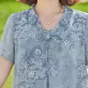 Vestido de verano para madre, nuevo cheongsam modificado estilo chino hasta la rodilla, falda de longitud media, moderno vestido de verano de dos piezas falso para mujeres de mediana edad