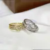 Anillo Abierto Cruzado de Doble Capa Estilo Coreano para Mujer de Cobre Chapado en Oro Moda de Gama Alta con Diamantes en una Sola Fila Letra X Anillo Abierto