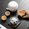 Conjunto de chá de viagem Panda portátil para exterior Copo Expresso um bule três xícaras com mão presente conjunto de chá kung fu logotipo imprimível