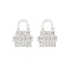 Aretes de Bolso de Lujo Ligero Inspirados en Celebridades Estilo Coreano, Bolso con Cierre de Estrella, Aretes Brillantes de Zirconia, Nuevos Modelos 2025 Accesorios para Orejas