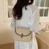 Bolso Cuadrado Pequeño Tejido de Paja Estilo Francés para Mujer, Nuevo Bolso Silla Tejido Estilo Vacaciones de Verano 2026, Bolso Pequeño Cruzado de Hombro Único de Nicho