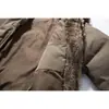 Timachine Retro Americano Street Tendência Gola de Pelo Algodão Inverno Roupa Externa Masculina Solta Jaqueta de Voo My130