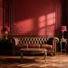 Sofá de Bar de Charutos, Sofá de Bar de Uísque Americano, Conjunto de Mesa e Cadeiras de Café Estilo Velho Oeste Retrô, Cadeira Individual de Tigre