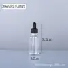 Garrafas Boston transparentes em estoque, vários tamanhos, garrafas de vidro vazias com conta-gotas e bomba para dispensar álcool em gel, loção e cosméticos