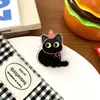 Clip de sellado de papelería de PP acrílico Gato lindo Clip para notas de dibujos animados Gato negro Estilo Ins
