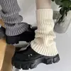 Polainas de punto blancas para mujer, calcetines térmicos y de calefacción de invierno, botas de nieve, calcetines para pantorrilla de otoño e invierno, transfronterizo