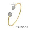 Distrito Lu Pulsera Hueca con Hebilla Doble de Herradura Estilo Ins Personalidad de Moda Joyería de Mano Chapada en Cobre con Oro de 18K