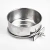 Comedero para pájaros de acero inoxidable, taza de comida para pájaros, caja de comida, jaula para pájaros, comedero para pájaros, bebedero, taza de agua, comedero, tolva de comida, suministros para pájaros mascota
