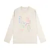 Camiseta de Manga Larga para Mujer para Primavera y Otoño, Marca de Moda, Cuello Redondo, Retro Americano, Corte Holgado, Top de Moda Callejera