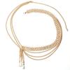 Europa y Estados Unidos transfronterizo simple multicapa personalidad retro cadena corporal exagerada geométrica perla gota cadena de cintura 19680