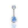 Clavos de Ombligo de Doble Diamante Coloridos Venta al por Mayor Combinación Simple de Acero Inoxidable Transfronteriza Europea y Americana Juego de Joyería para Piercing de Bola Super Brillante