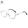 Las nuevas gafas de luz azul anti-metal de medio marco transfronterizo se pueden equipar con monturas de gafas de mujer con gafas de ojo de gato de moda europeas y americanas para miopía