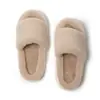 Pantuflas de algodón de color sólido cálido de felpa Amazon transfronterizas de punta abierta para mujer, pantuflas peludas de color Morandi para interior para mujer