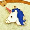 Serie Unicornio accesorios de joyería DIY colgante único de gota de aceite estrella de cinco puntas unicornio color caballo colgante de goma elástica