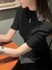 Outono 2026 Nova Camada Base Top Amigo da Pele com Gola Meia-Alta de Cinco Mangas para Mulheres Malha Justa Elegante Top de Manga Média