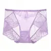 Ropa interior sexy de encaje para mujer talla grande, algodón transpirable ultrafino en la entrepierna, cintura sin costuras, bragas para cadera 001