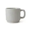Caneca Cerâmica Listras Verticais Empilhável Caneca Retrô Criativa Caneca de Café com Listras Verticais em Relevo Caneca de Café de Cerâmica de Alto Valor