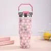 Bolsa Cruzada de Gran Capacidad 30oz Taza para Coche Impresa en 3D Termo de Acero Inoxidable de Doble Capa Taza para Beber con Doble Popote