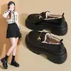 Zapatos de Algodón para Exteriores Slip-On Retro de Suela Gruesa para Aumentar la Altura 2026 Verano Nuevo Estilo Coreano Versátiles Cálidos de Punta Redonda de Cuero para Mujer