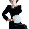 Vestido de Noite Estilo Francês para Reunião Anual Feminino 2023 Novo de Alta Qualidade Preto Elegante Luxo Leve Vestido de Apresentadora Pode Usar no Dia a Dia