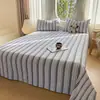 Sábana de cama de artículo único con bordado de dibujos animados en tela gruesa de algodón crudo 100% de Xinjiang, funda de edredón de tela gruesa, tapete refrescante, funda de almohada, juego de tres piezas