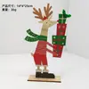 Artesanato em Madeira Decoração de Natal Pingente de Peça de Madeira Enfeites de Mesa Boneco de Neve Árvore de Natal Alce Alce Enfeites para Casa