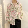 Camisa floral de manga larga para hombre y mujer, adecuada para primavera, otoño y verano, estilo coreano, moderna, genial, nicho, estilo de Hong Kong, chaqueta camisa vintage