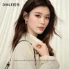 Pendientes de Aro Metálicos Bicolor Únicos con Pasador de Plata de Ley S925, Estilo Nuevo, Lujo Ligero, Sensación de Alta Gama, Aros Lisos Elegantes, Hermosos Aros para Orejas