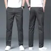 Pantalones Casuales Color Verde Militar Nuevos Otoño 2026 para Hombre, Rectos Holgados Elásticos con Cintura Elástica, Pantalones de Vestir para Hombres de Mediana Edad