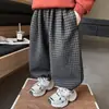 Pantalones de Forro Polar para Niños 2025 Nuevo Invierno Engrosados Integrados de Forro Polar Estilo Linterna para Niños, Pantalones Largos a Cuadros para Niños
