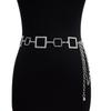 Nueva Cadena de Cintura Vestido de Mujer Decorativo Cinturón Delgado Cadena Vintage Plata Antigua Simple Combinable Moda Europea y Americana
