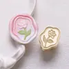 Sello de Cera para Sellar Forma Personalizada Flor Latón Tallado Multicapa Sello de Cera Artístico Planta Sello Hecho a Mano