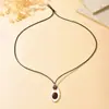 Collar Ovalado Simple de Resina Europeo y Americano Diseño de Nicho Cadena para Suéter de Gama Alta Moda Lujo Ligero Collar Versátil Venta al por Mayor