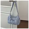 Bolso de Lona Estilo Coreano de Nicho con Estampado de Cuadros Tipo Empanada para Mujer Moda Verano 2025 Bolso de Hombro Ligero Bolso Cruzado