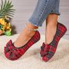 Zapatos Casuales de Moda para Mujer de Estilo Nuevo Transfronterizos con Punta Redonda, Planos, con Lazo de Nudo, Slip-On, Tallas 36-43, Tallas Grandes