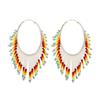 Pendientes de cuentas de estilo bohemio europeo y americano color tejido a mano borla larga pendientes de cuentas Miyuki venta al por mayor