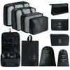 Bolsa de almacenamiento para viajes transfronterizos, set de neceser, bolsa de almacenamiento organizadora de ropa para equipaje de siete piezas, bolsa de almacenamiento de viaje