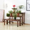 Soporte de Flores para Balcón de Madera Maciza Anticorrosivo para Exteriores, Estante de Almacenamiento de Jardín de Múltiples Niveles, Soporte de Flores para Suculentas de Pie, Interior de Varias Capas