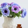 Anêmona Artificial Estilo Vintage Decoração Floral Buquê Adereço de Fotografia Decoração de Mesa para Sala de Estar Decoração de Casa Ornamento