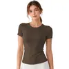 Tops de Yoga Transfronterizos, Camisetas de Manga Corta, Ropa Deportiva Fitness Adelgazante de Secado Rápido para Mujer, Estilo de Verano de Alta Gama de Amazon