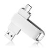 Fábrica atacado Type-C telefone móvel USB flash drive 64G computador dual-use USB disco flash otg128g metal rotativo disco flash USB 32G de alta